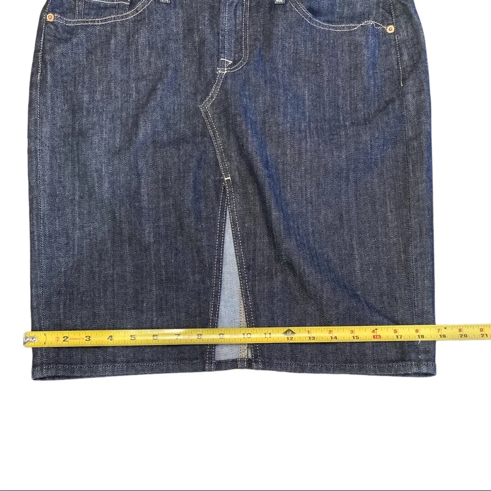 7 For All Mankind Roxy Denim Skirt Blue Jean Pencil Straight Knee-Length Size 32